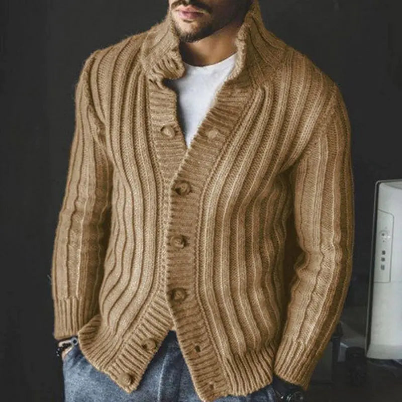 Men's Casual Knitted Single-Breasted Sweater