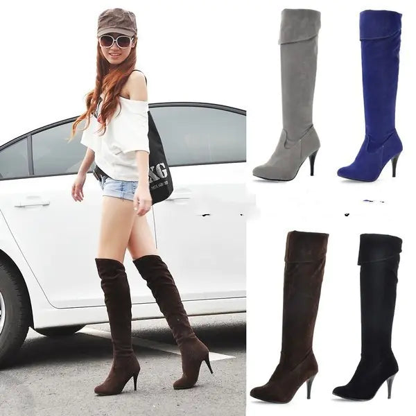 European American Stiletto Side Zipper High-Heel Boots