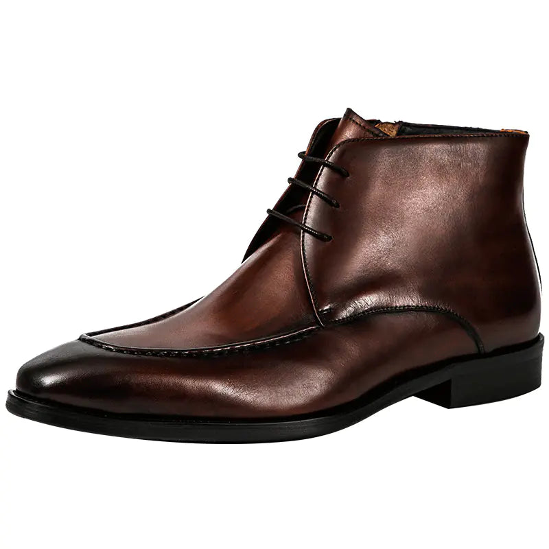 High-End Retro Plain Short Boots for Men
