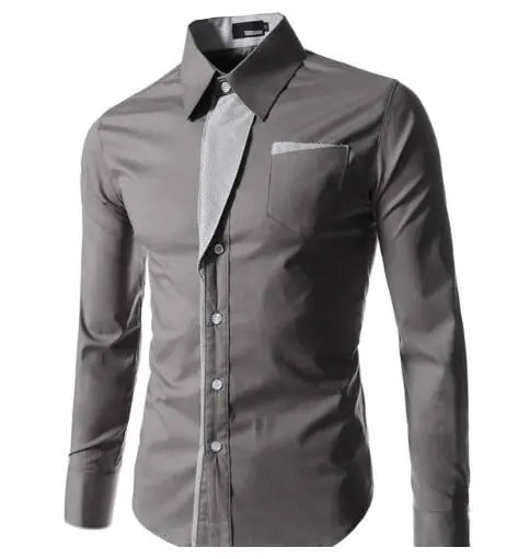 Male Fashion Shirts Full Sleeve Stripe Shirt Men Slim Fit Design Formal Dress Shirts 14 Colors Size M-4XL