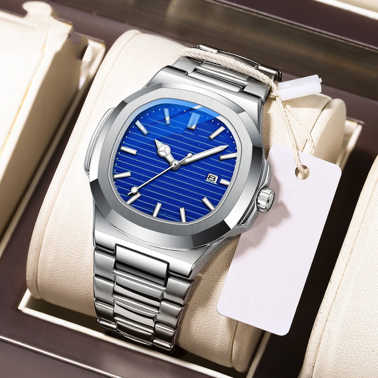 Men's Luminous Steel Strap Waterproof Watch