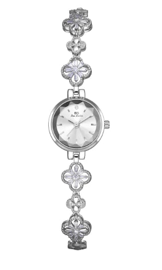 Lucky Zircon Women's Watch with Four-Leaf Clover (One Set)