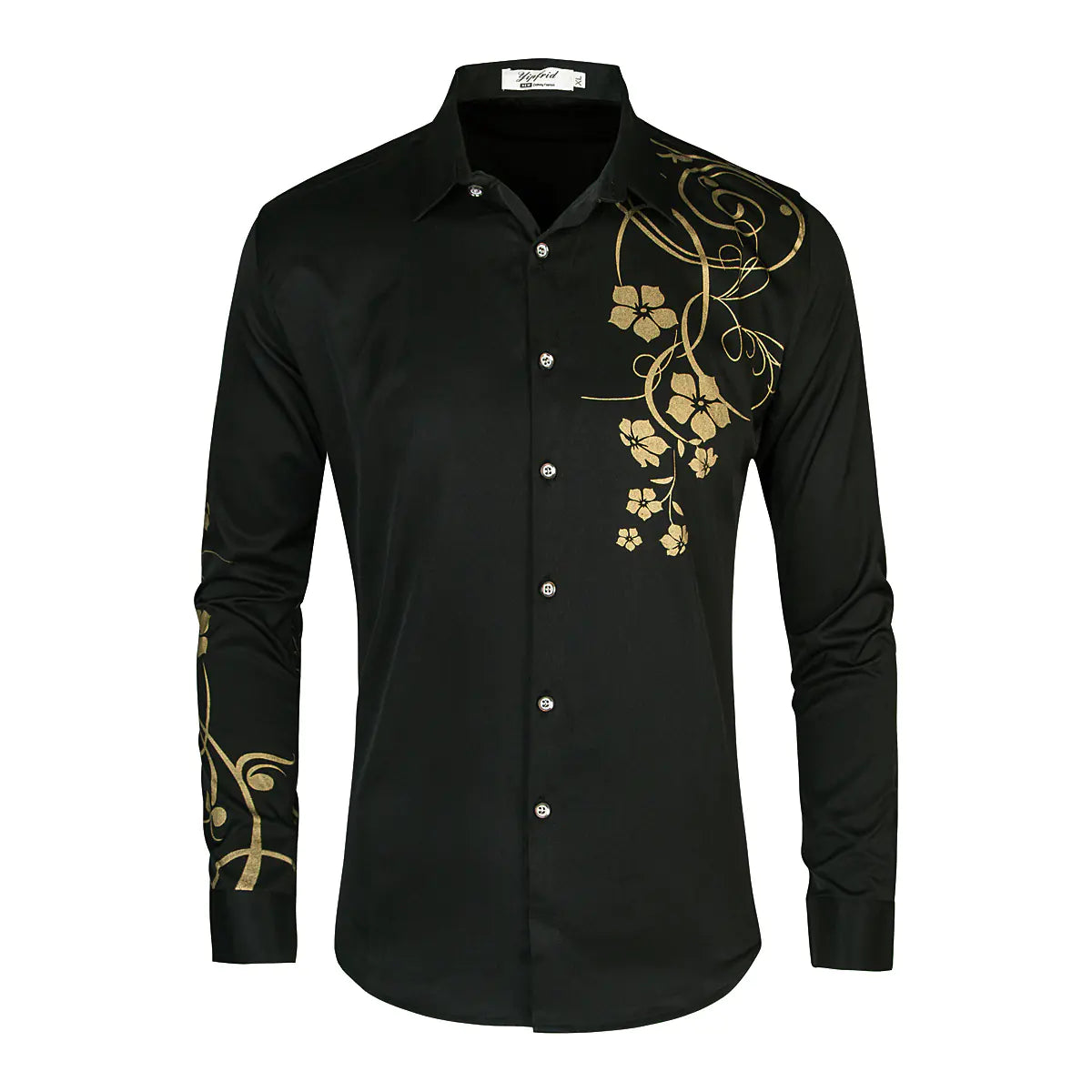 Men's Slim Fit Long Sleeve Dress Shirt - Floral Design