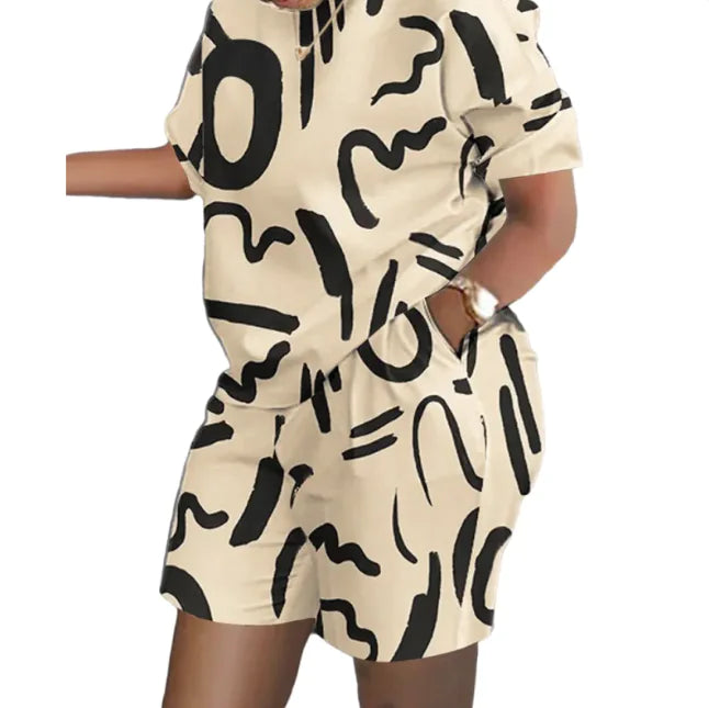 Women's Printed Two-Piece Commuter Set