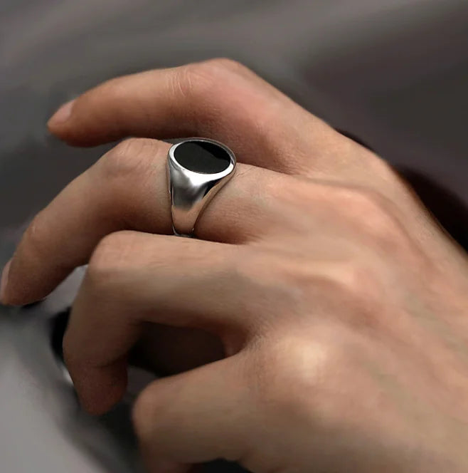 Sterling Silver Agate Fashion Ring