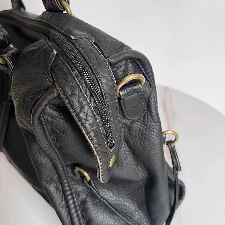French Retro Biker Shoulder Bag
