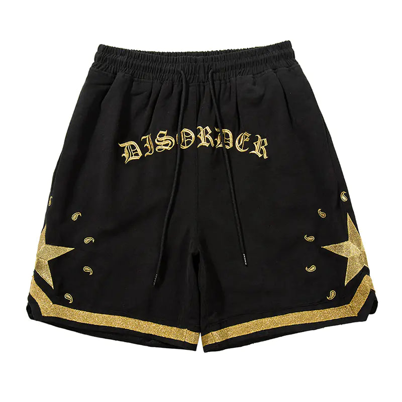 High Street Heavy Works Gold Embroidery Shorts