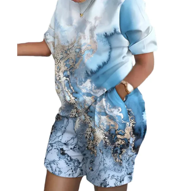 Women's Printed Two-Piece Commuter Set