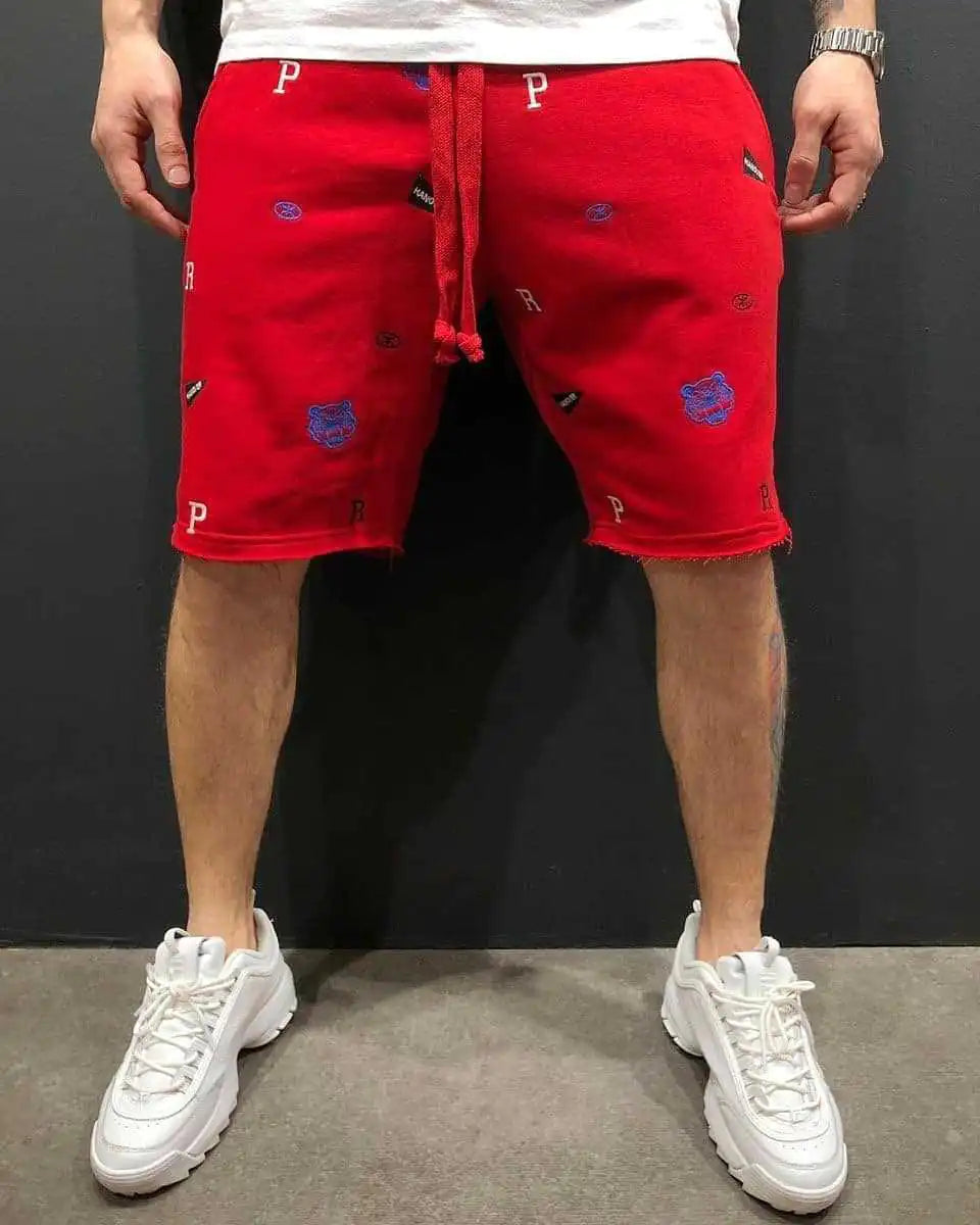 Embroidered Men's Beggar Pants Shorts