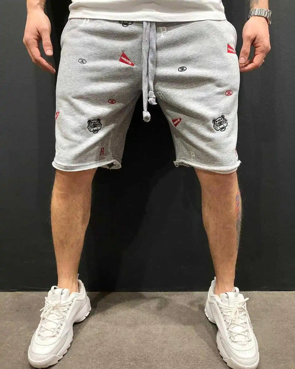 Embroidered Men's Beggar Pants Shorts