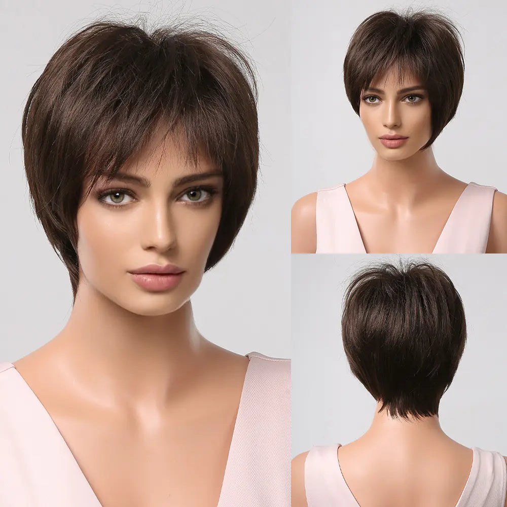 Natural Short Hair Women's Full-Head Wig Style