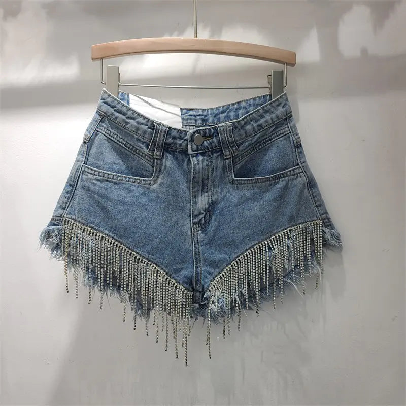 2023 Summer High-Waisted Ripped Denim Shorts for Women