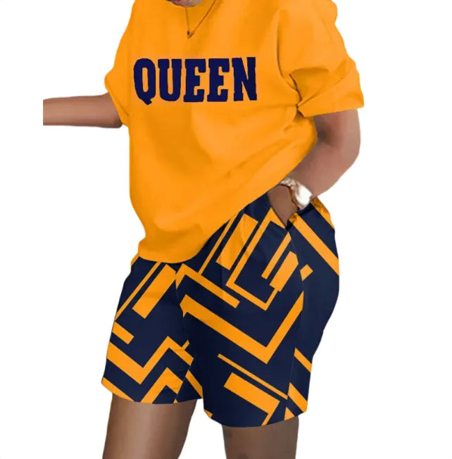 Women's Printed Two-Piece Commuter Set