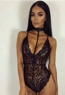 Lace Women's Lingerie with Floral Cutouts
