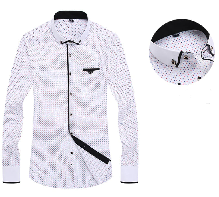 Slim Fit Business Dress Shirt for Men - Long Sleeve