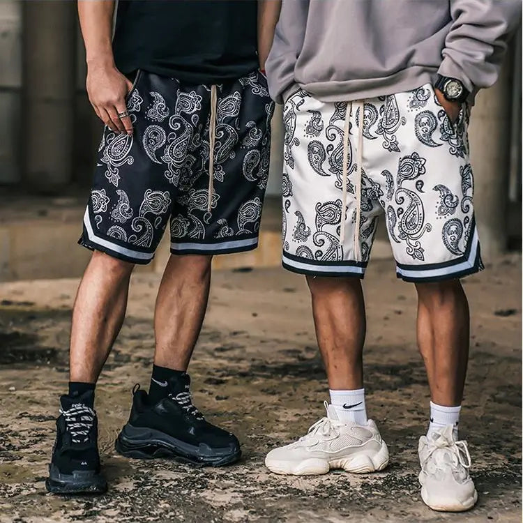 Full Printed Breathable Mesh Cashew Shorts