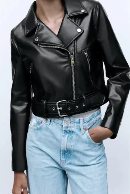 Women's Chic PU Leather Jacket