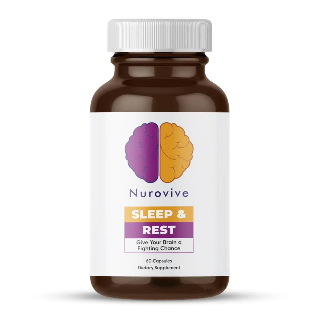 Nurovive Sleep & Rest Supplement: Natural Blend for Improved Sleep Quality Supports Healthy Sleep-Wake Cycle
