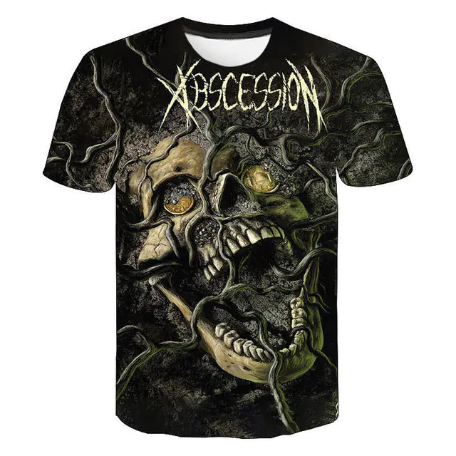 Funny Casual Skull Graphic T-Shirts for Men - Oversized