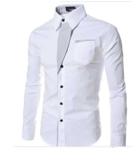 Male Fashion Shirts Full Sleeve Stripe Shirt Men Slim Fit Design Formal Dress Shirts 14 Colors Size M-4XL