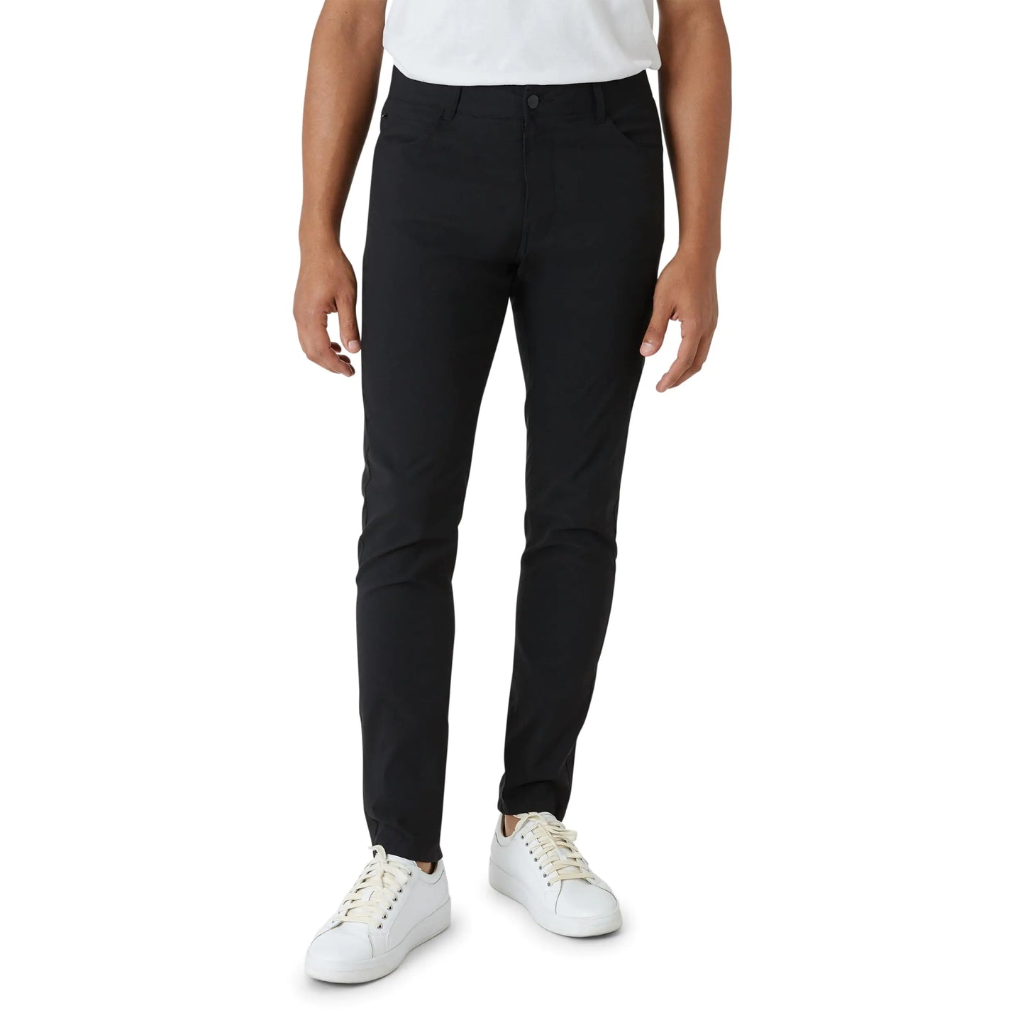 DKNY Mens Tech Pants - Stretch Travel Pants for Men | 5 Pocket Pants Casual Mens Pants | Performance Stretch Pants | Mens Travel Pants Skinny Fit Black
