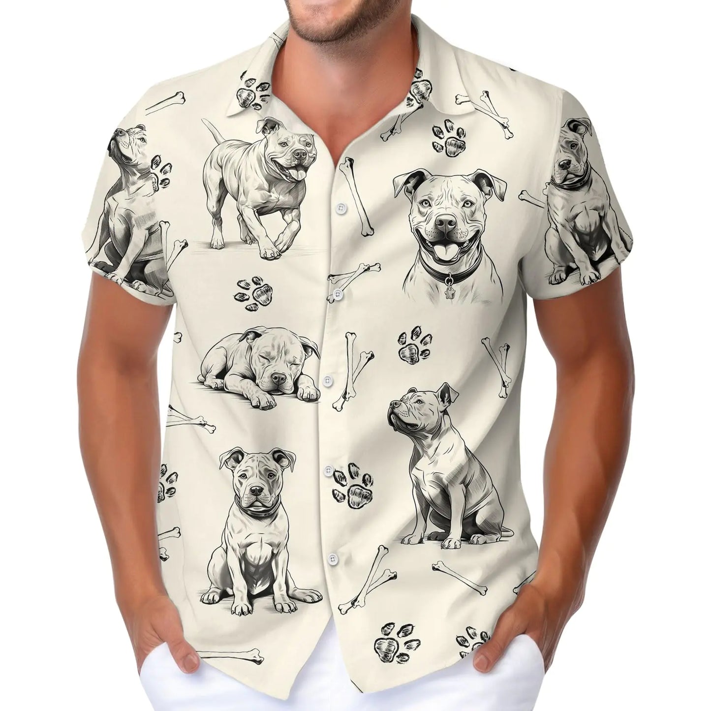 HUNTFAMI Summer Beach Hawaiian Shirts for Men - Casual Button Down Short Sleeve Floral Tropical Vacation Shirts