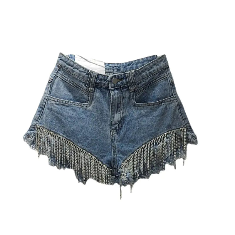 2023 Summer High-Waisted Ripped Denim Shorts for Women