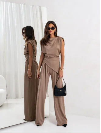 Women's Elegant Summer Two-Piece Set with Top & Pants