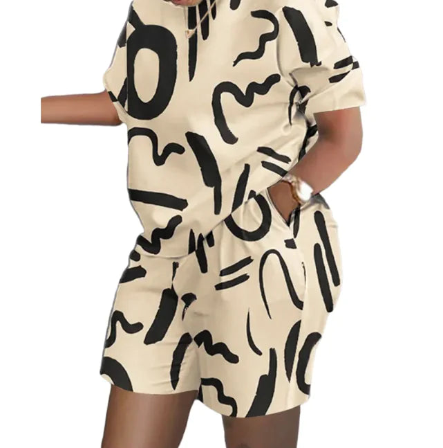 Women's Printed Two-Piece Commuter Set