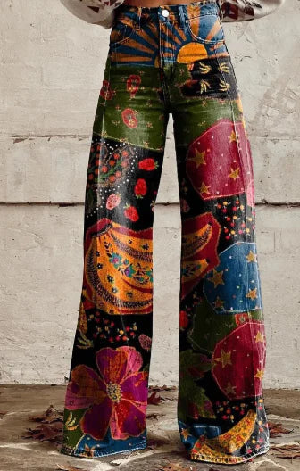 Aurelia Retro Flared Trousers for Women (Single Piece)