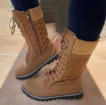 Women's Mid-Tube Flat Heel Side Zipper Martin Boots