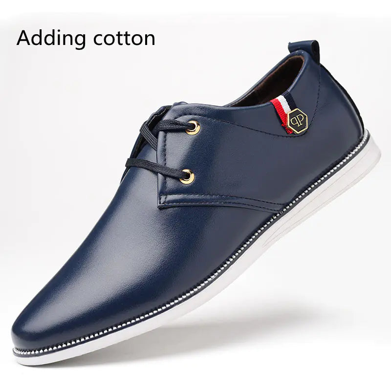 Men's Breathable Leather Shoes with Soft Soles