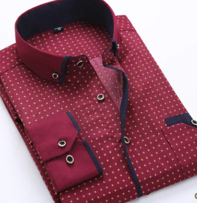 Slim Fit Business Dress Shirt for Men - Long Sleeve