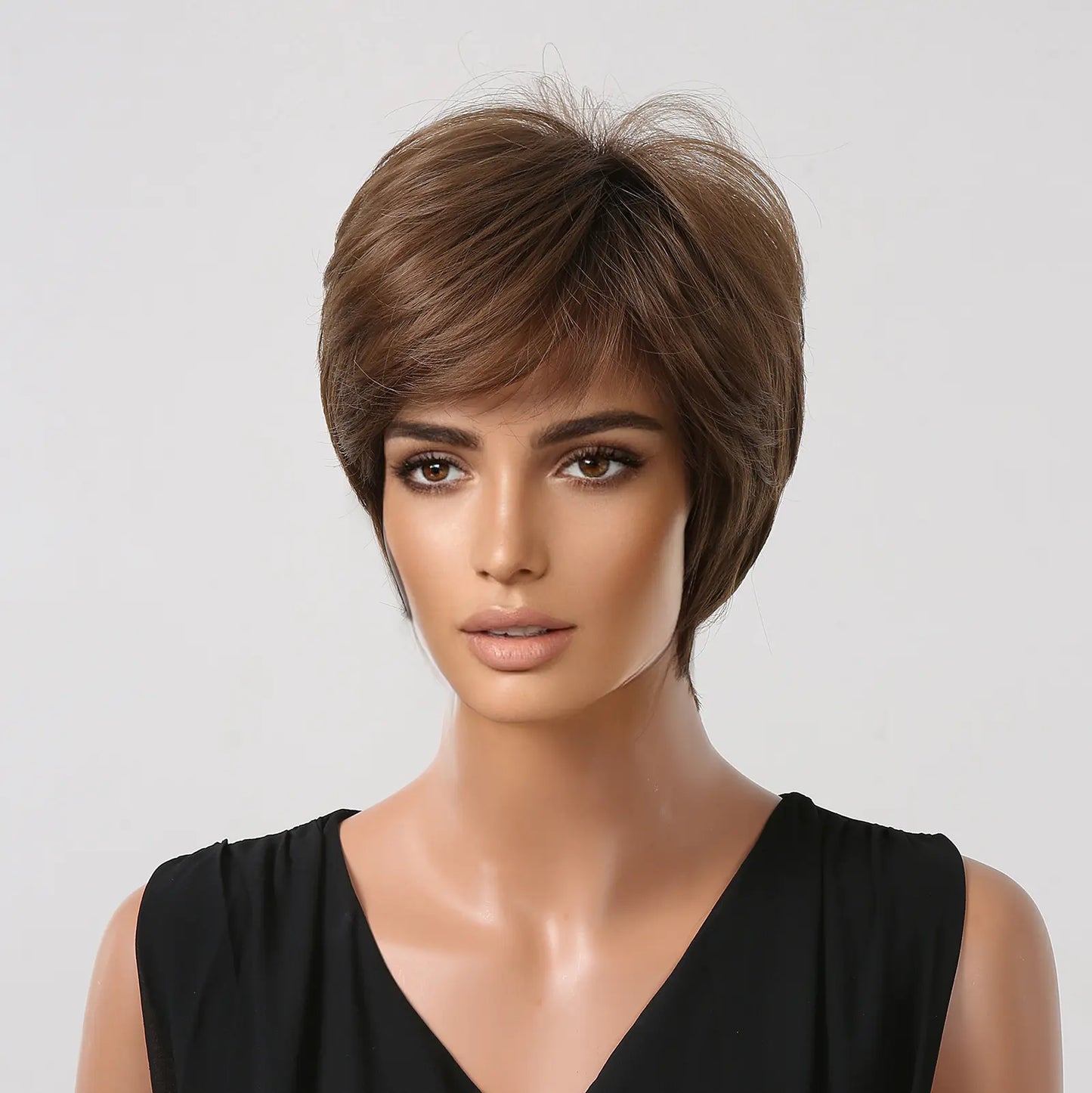 Natural Short Hair Women's Full-Head Wig Style