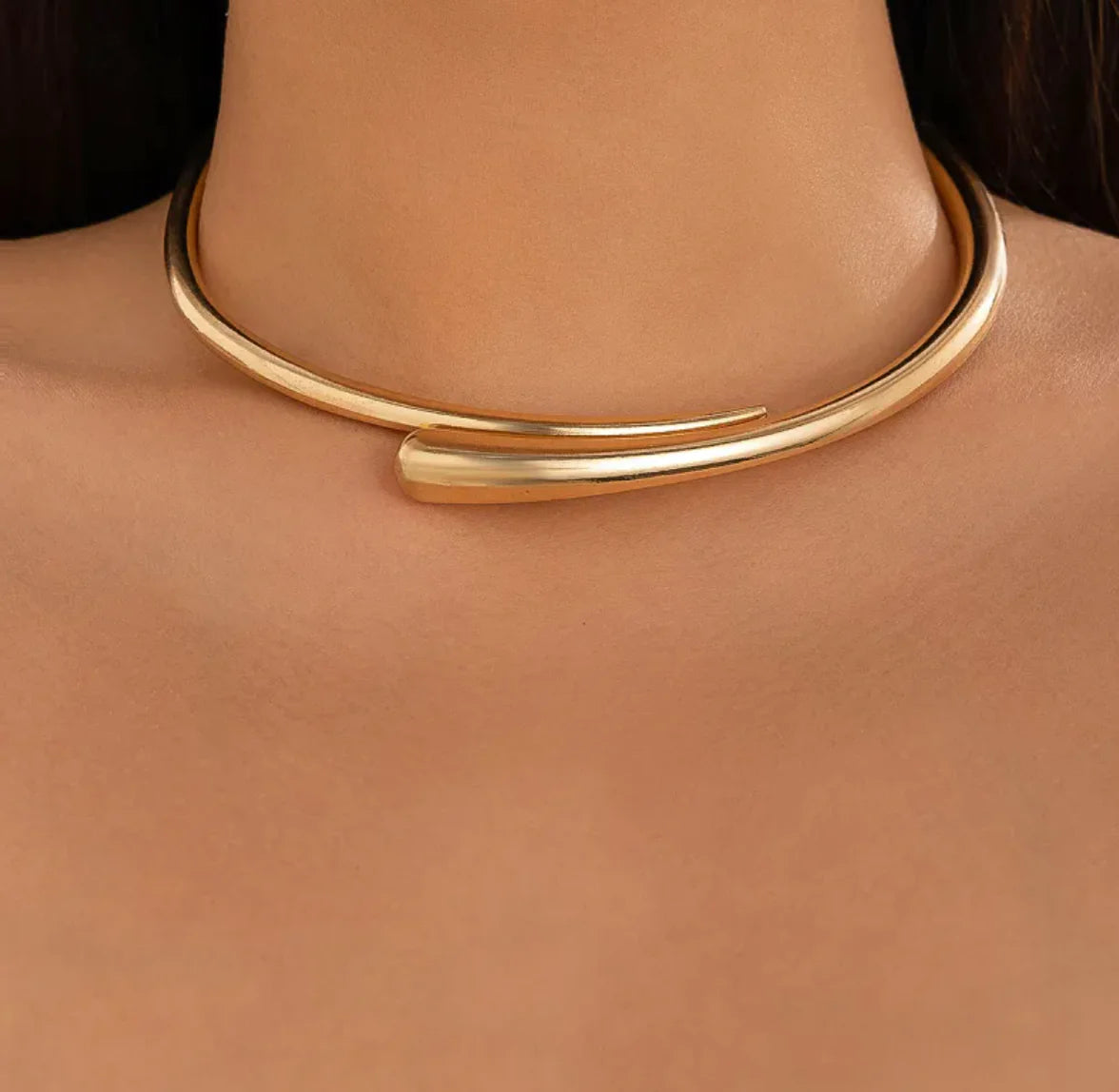 Geometric Metal Choker & Bracelet