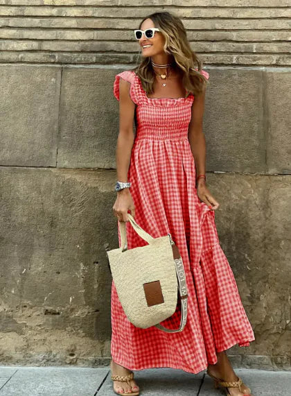 Women's Plaid Sling Dress