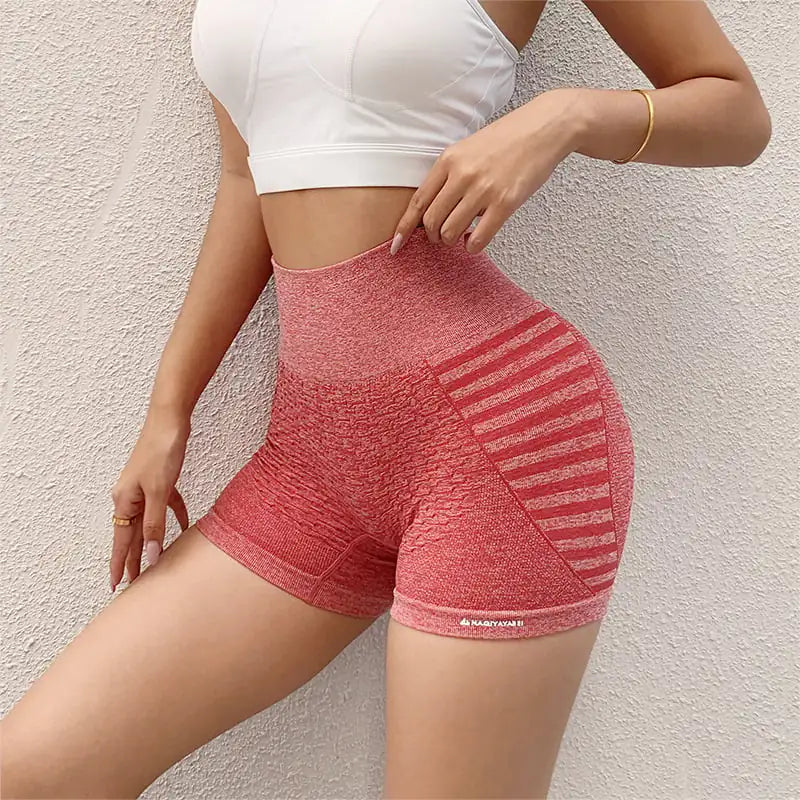 High Waist Stripe Biker Shorts for Women