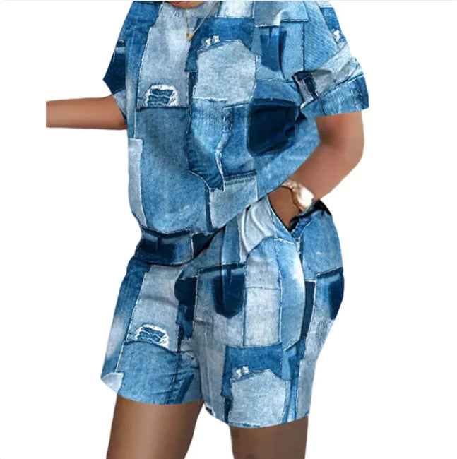 Women's Printed Two-Piece Commuter Set