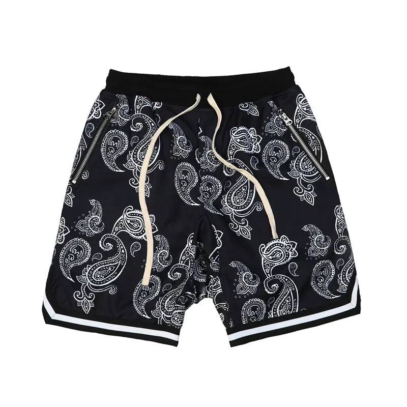 Full Printed Breathable Mesh Cashew Shorts