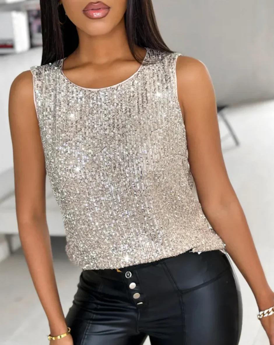 Sequin Sleeveless Top