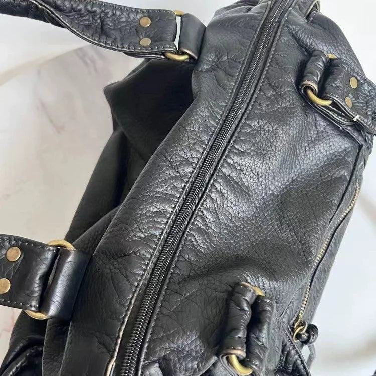 French Retro Biker Shoulder Bag