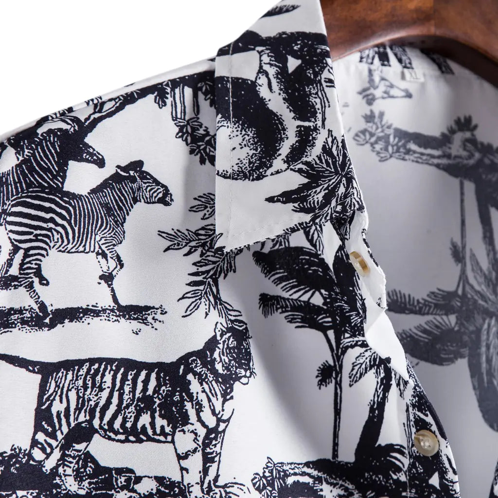Vintage Hawaiian Men's Shirts with Coconut & Giraffe Print