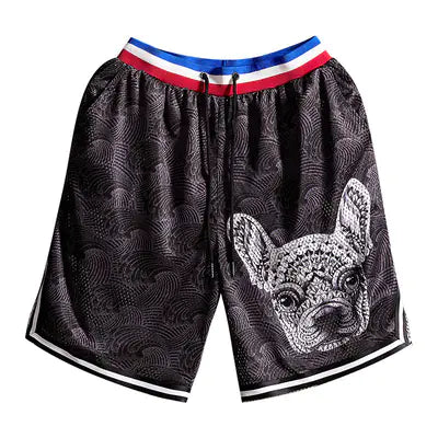 Loose Fit Dog Jogging Shorts, Beach Shorts (Five Points)