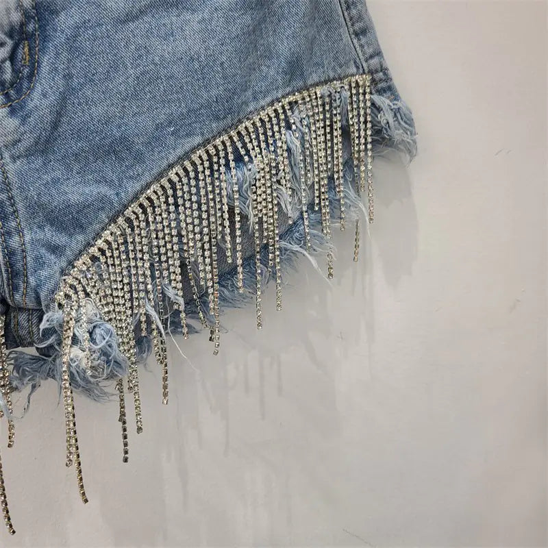 2023 Summer High-Waisted Ripped Denim Shorts for Women