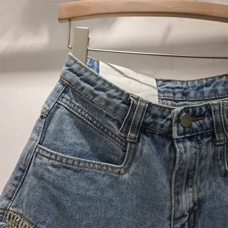 2023 Summer High-Waisted Ripped Denim Shorts for Women