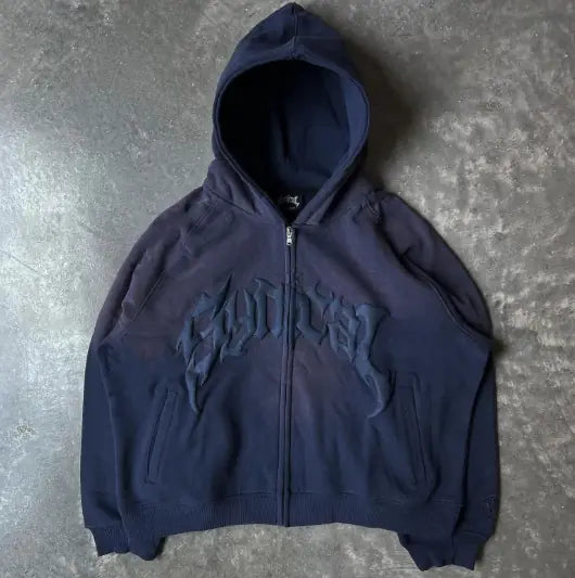 American-Style Vintage Zipper Sweater