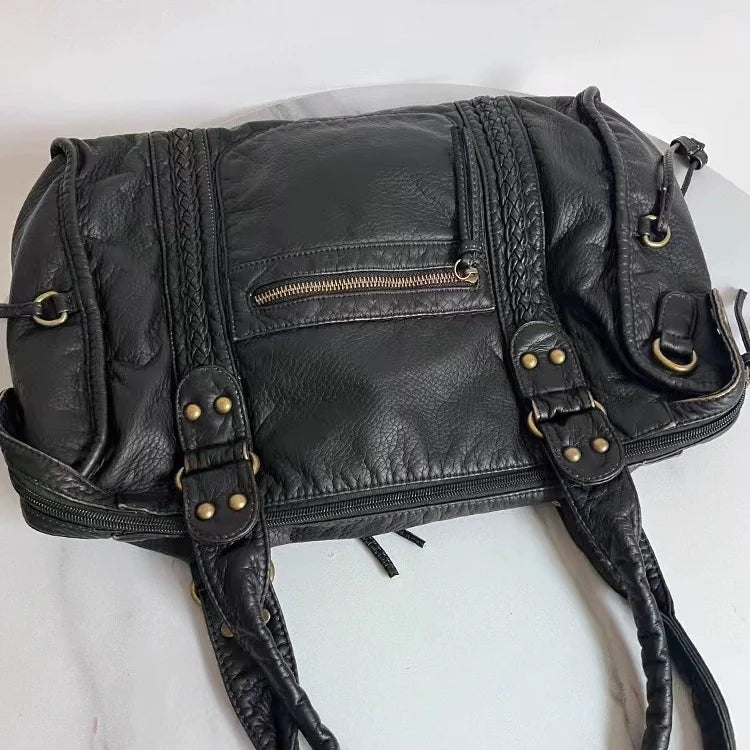 French Retro Biker Shoulder Bag