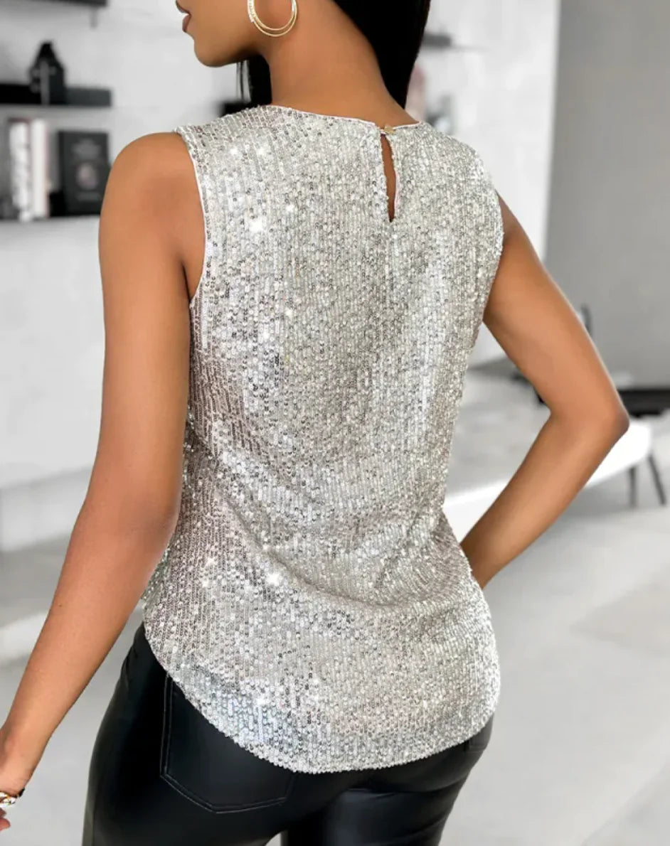 Sequin Sleeveless Top