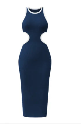 Thifany Skinny Dress - Sexy Hollow Back Midi Dress
