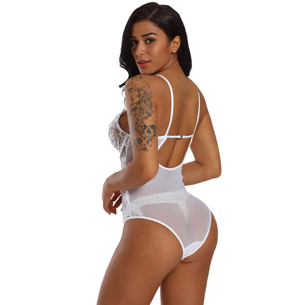 Sleeveless Lingerie, Bodystocking, Sheer Jumpsuit